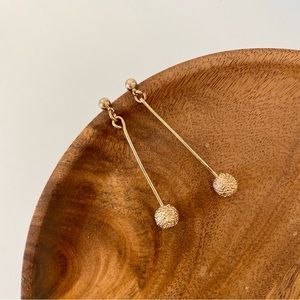 4/$15 Gold Balls Drop Dangling Earrings